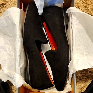 NWT VIONIC Woman's Black Suede Loafers Size 8